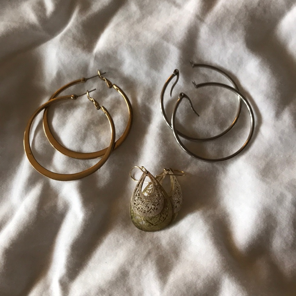 Silver and gold earring bundle